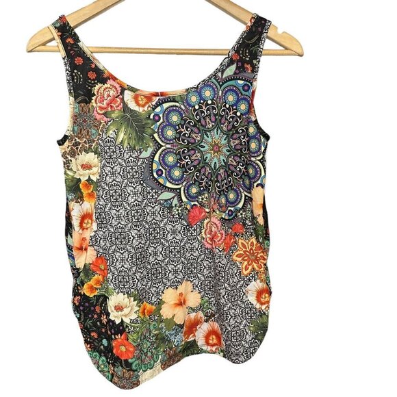 Farm Rio x Adidas Floral Mosaic Garden Crew Tank Shirt Sleeveless Top‎ Size XS - Picture 3 of 6